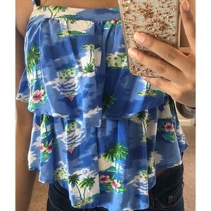 Hollister blue halter/spaghetti strap top